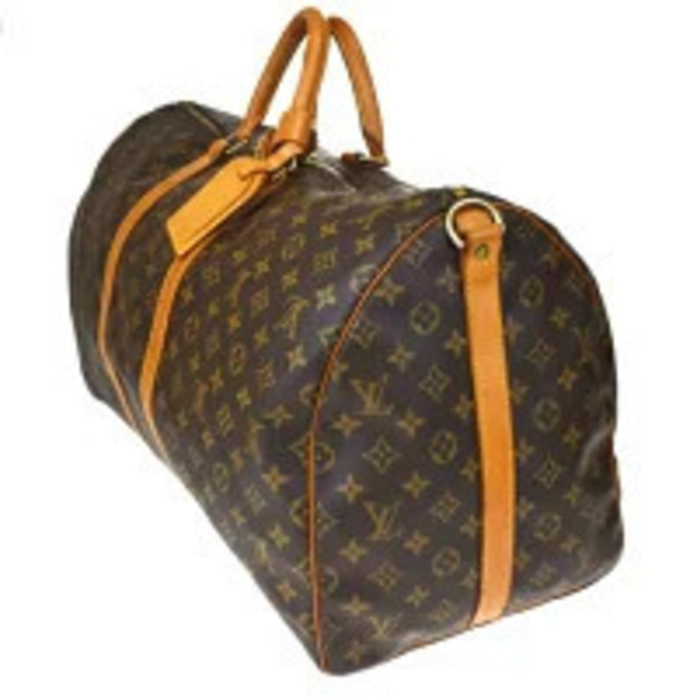 Louis Vuitton Bandouliere Bag Boston Handbag Shoulder Monogram Keepall Brown